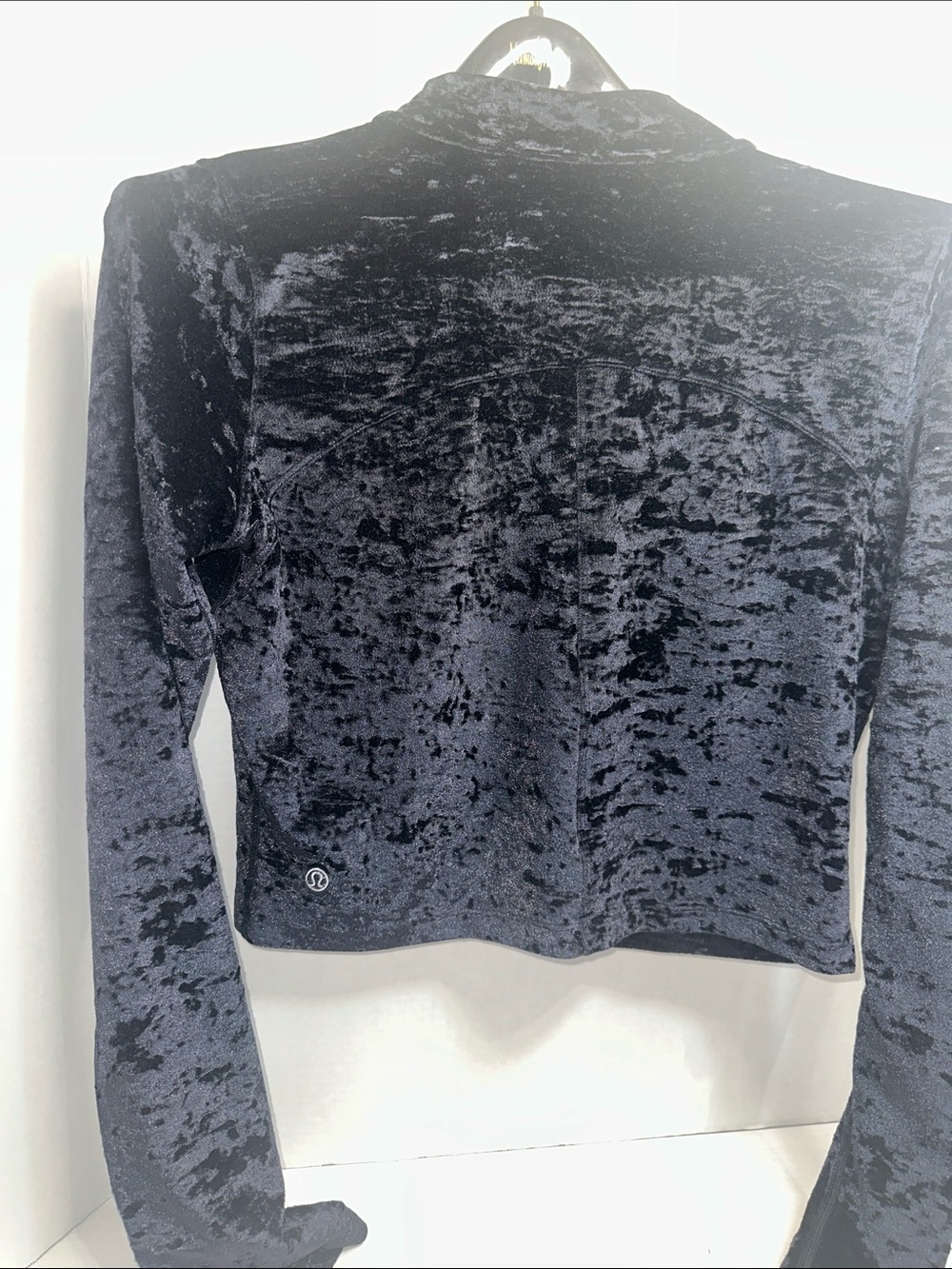 lululemon athletica Black Crushed Velvet Long Sleeve Top - Slim Fit